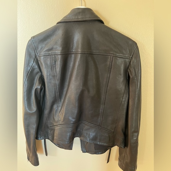 All Saints Black Leather Biker Jacket - Picture 2 of 4